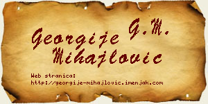 Georgije Mihajlović vizit kartica